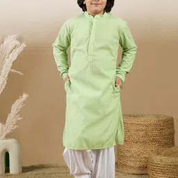 Here&Now X Sanwara Boys Embroidered Regular Chikankari Kurta with Patiala-picture-54