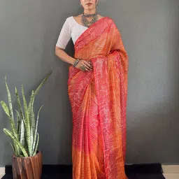 AMRUTKALA SAREES Striped Banarasi Saree-image-90