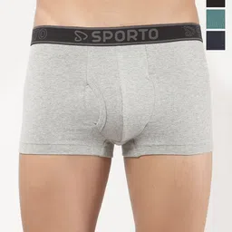 Sporto by Macho Men Pack Of 4 Mid Rise Cotton Trunks-picture-13