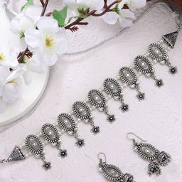 Sangria Silver-Plated Beaded Jewellery Set-image-36