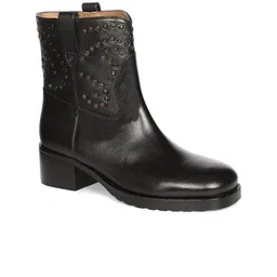 Saint G Women Leather Studded High Ankle Boots-image-34