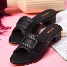 CORSICA Women Textured Block Sandals with Buckles-8