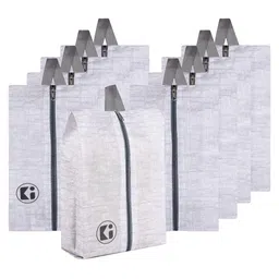 Kuber Industries Pack of 9 White & Grey Shoe Organisers-55