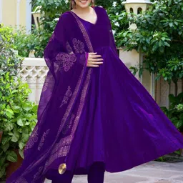 GoSriKi Women Regular Kurta with Trousers & With Dupatta-picture-18