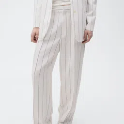 MANGO Women Striped Trousers-image-51