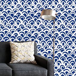 ArtzFolio Printed UV-Resistant Anti-Bacterial Indigo Batik Waves Peel & Stick Wallpaper-image-76