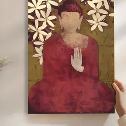 Myntra Elegant Homes Red & Cream Canvas Religious Wall Art-image-33