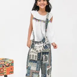 Peekaaboo Kids Girls Round Neck Pure Cotton Top with Palazzo-picture-10