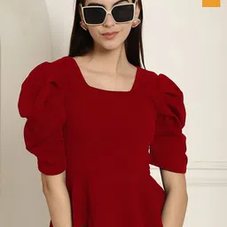 Metronaut Puff Sleeve Peplum Top-picture-12