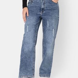 SZN Women Mom Fit High-Rise Low Distress Heavy Fade Jeans-image-10