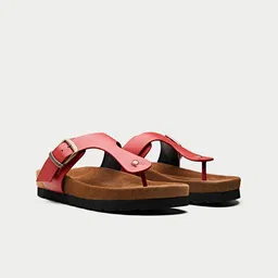 Oroh Women T-Strap Casual Leather Flats with Buckles-image-41