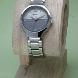 VIRAKTI Women Round Dial & Stainless Steel Bracelet Style Straps Analogue Watch H-23-BLACK-image-96