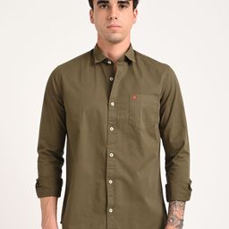 Blu MNKY Spread Collar Long Sleeves Cotton Smart Slim Fit Shirt-image-71