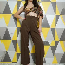 StyleAsh Women Straight Fit High-Rise Trousers-image-8