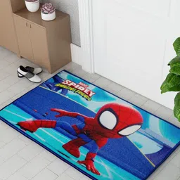 Athom Living Red & Blue Marvels Little Spidey Printed Anti-Skid Doormat-image-40