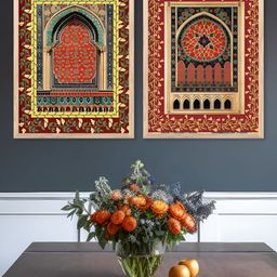 Kotart Brown & Orange 2 Pieces Traditional Wooden Wall Arts-picture-43
