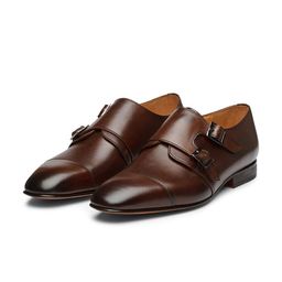 3DM Lifestyle Men Leather Formal Monk Shoes-image-31