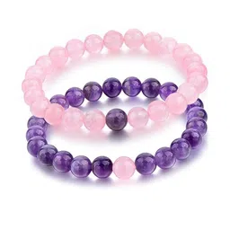 Divine souvenirs Unisex Set Of 2 Crystals Elasticated Bracelets-12