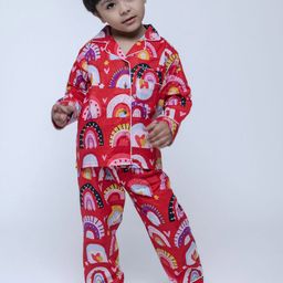 HERE&NOW Unisex Kids Printed Night suit-image-49