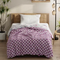 KOPA Purple & White Geometric Microfiber AC Room 150 GSM Single Bed Comforter-image-14