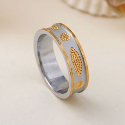 Estele Men Gold Plated Band Finger Ring-image-43