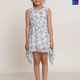 Creative Kids Floral Print Georgette Fit & Flare Dress-image-94