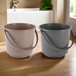 Aura Grey & Brown 2 piece Solid Plastic Bath Accessories Set-2
