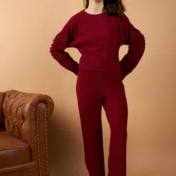 Kibo Round Neck Top & Trousers Co-Ords Set-image-21