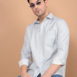 Crimsoune Club Men Classic Spread Collar Abstract Printed Cotton Slim Fit Casual Shirt-image-92