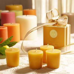 Pure Home and Living Mustard 4 Pieces Oud Votive Pillar Candle-picture-36