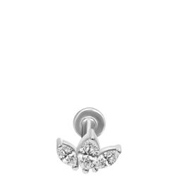 SpLab Grown Diamond IGI Certified 0.26 Carat Floral Marquise Shape Nose Pin 14K White Gold-image-78