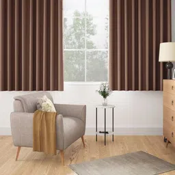 wakefit Brown 2 Pieces Black Out Window Curtains-15