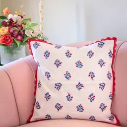 BandBox White & Blue Floral Square Cushion Covers-image-19