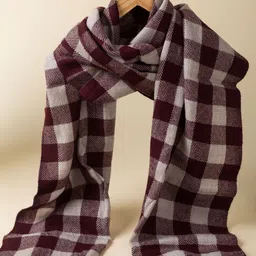 KUSVAA Unisex Checked Merino Wool Mufflers-image-76