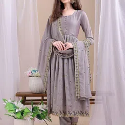 KALINI Women Embroidered Anarkali Kurta Set-picture-27