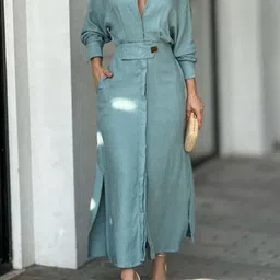 Outzidr Shirt Maxi Dress-picture-20