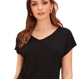FABRICORN Women Solid V-Neck Cotton Top-image-94