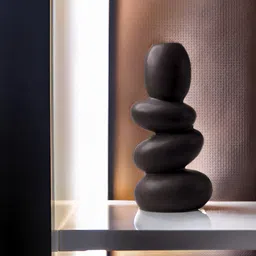 LETSBOHO Black Textured Ceramic Pebble Flower Vase-picture-50