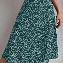 StyleCast Floral Printed A-Line Knee-Length Asymmetric Skirt-image-57