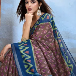 MORDEN MUSE Ethnic Motifs Printed Chanderi Saree-picture-45