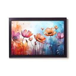 Aura Blue & Brown 1 Piece Synthetic Wood Abstract Wall Paintings-image-44
