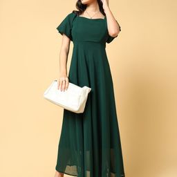 SHOWOFF Women Flared Sleeves Fit & Flare Maxi Dress-image-6