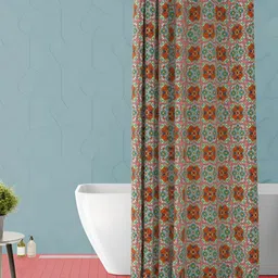 ArtzFolio Green & Red Printed Waterproof Shower Curtain-image-101