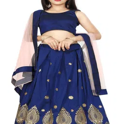RJ ONLINE Girls Embroidered Semi Stitched Lehenga Choli & Dupatta-40
