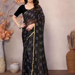 REDFISH Printed Bollywood Chiffon Saree-picture-7