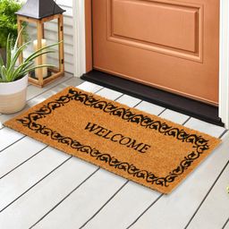 Home Centre Beige Printed Anti-Skid Coir Doormat-26