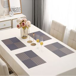 HOKIPO 4 Pieces Violet Textured Table Placemats-16