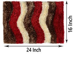 FABINALIV Red & Brown Abstract Rectangular Shaped Anti-Skid Doormat image 5