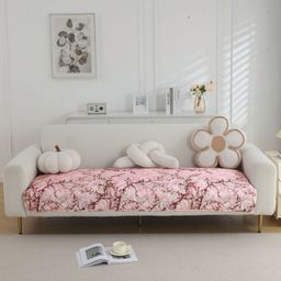 HOKIPO Pink & Brown Printed Waterproof Quilted Sofa Seat Mats-image-89