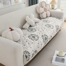 HOKIPO White & Grey Printed Waterproof Quilted Sofa Seat Mats-image-27